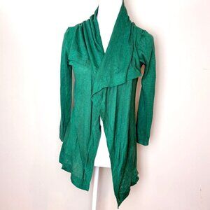 Theory Maritza Drape Cardigan‎ Silk Linen Sweater Size P Womens Green NWT $275